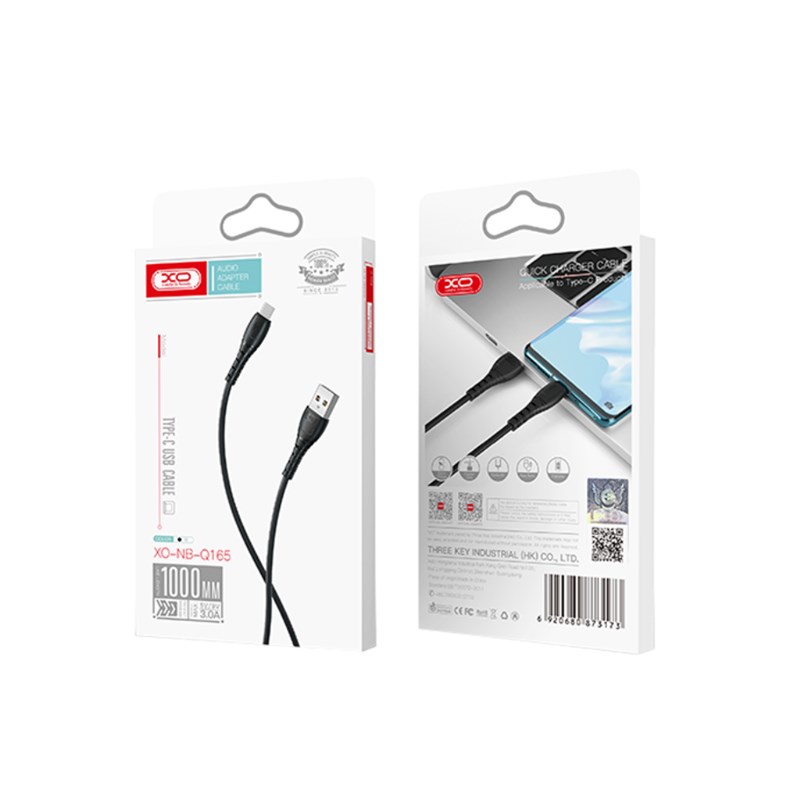 xo-nbq165-usbmicro-3a-fast-charging-kablo-black